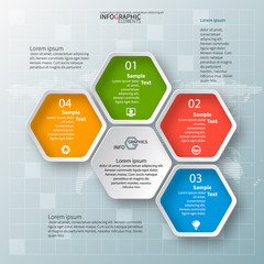 Fototapeta premium Abstract 3D Paper Infographics