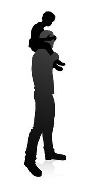 Father and Child Family Silhouette
