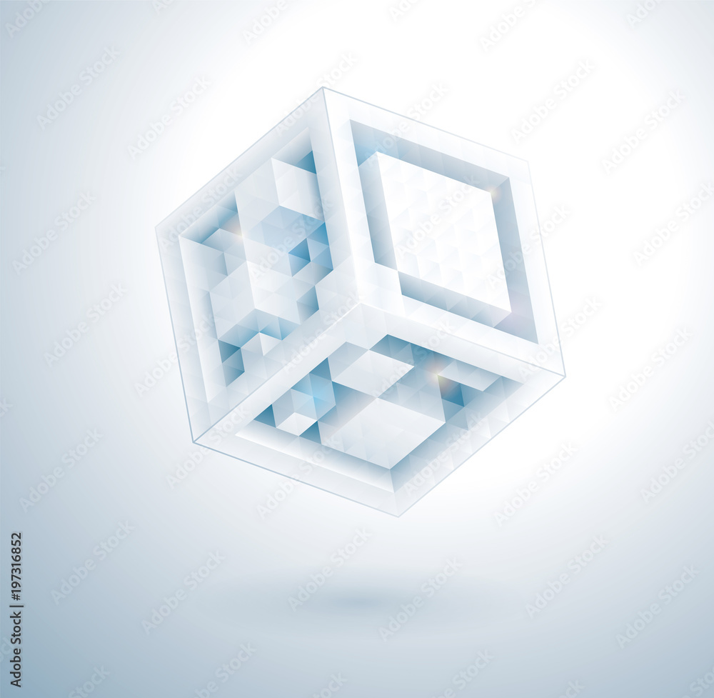 Aufkleber Modern abstract 3d technology cube design infographic template.