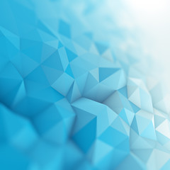 Obraz premium White and blue gradient low poly geometric surface abstract 3D rendering