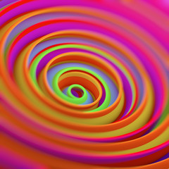 Fototapeta na wymiar Twisted spiral shape abstract 3D render with DOF