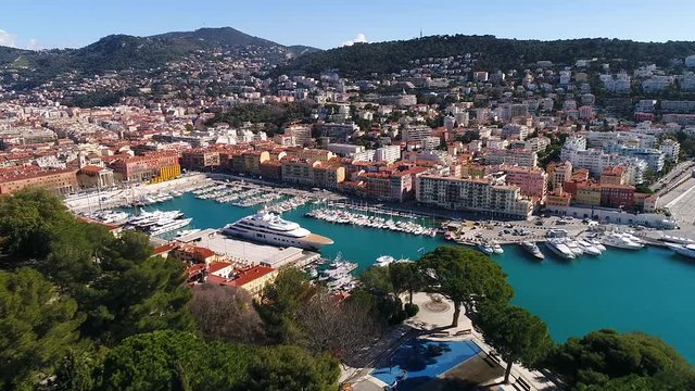 Aerial view of Nice Harbor, HD (1920X1080)