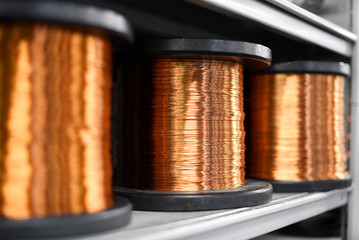 Coils of copper in close up