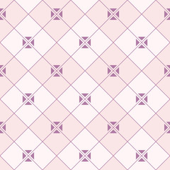 Abstract seamless pattern of rhombuses with triangles inside.