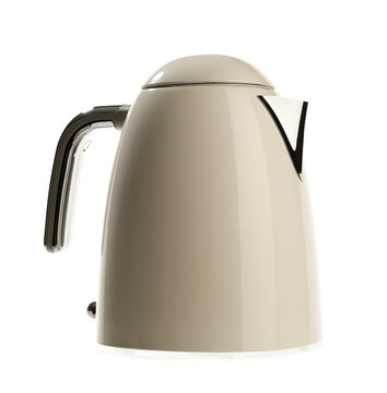 Retro style electric kettle isolated on white background.