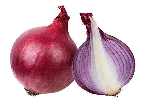 Fresh onion isolated on white background  with clipping path
