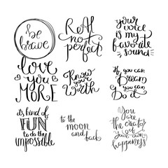 Hand written calligraphy quote motivation for life and happiness. For postcard, poster, prints, cards graphic design.