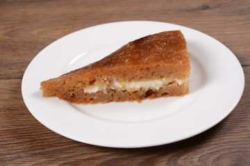 Kadayif Turkish traditional bread pudding