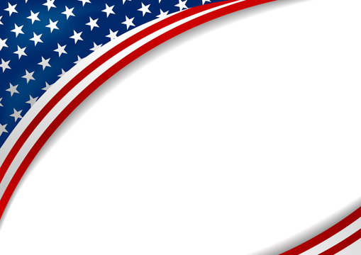USA or America flag design on white background vector illustration