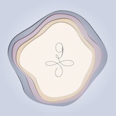 Elegant wedding table number cards with classic calligraphy elements and tender nature-inspired romantic pastel tones background in vector