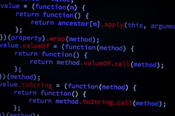 Obraz premium Lines of code of a software with several colors. Software concept