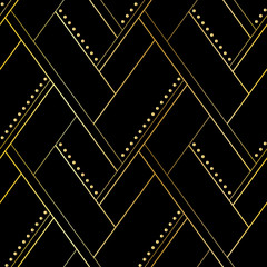 Luxury black and gold geometric seamless pattern