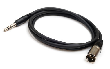 XLR to jack audio cable isolated on white background © Creatus