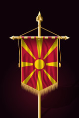 Flag of Macedonia. Festive Vertical Banner. Wall Hangings