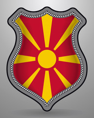 Flag of Macedonia. Vector Badge and Icon