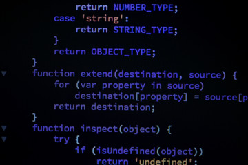 Obraz premium Lines of code of a software with several colors. Software concept