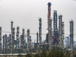 Industrial zone, refining foreplay. Haifa, Israel.