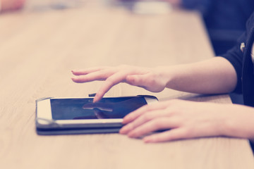 Fototapeta premium Businesswoman using tablet