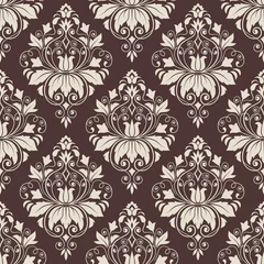 Foto op Canvas Vintage damask seamless pattern. Classical luxury texture for wallpapers, wrapping, textile. Vector Illustration © nonikastar