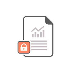 Report icon with padlock sign. Report icon and security, protection, privacy symbol