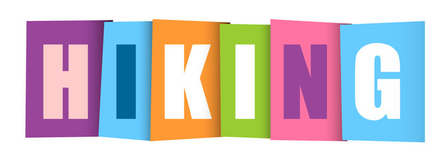 HIKING COLOURFUL LETTERS ICON