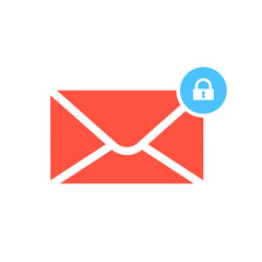 Notification icon with padlock sign. Notification icon and security, protection, privacy symbol