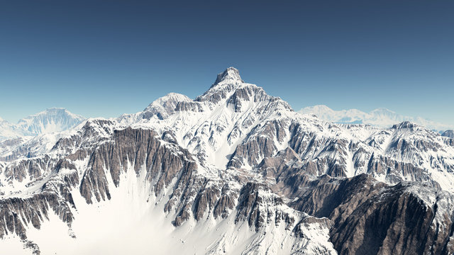 Bergpanorama mit schneebedeckten Bergen