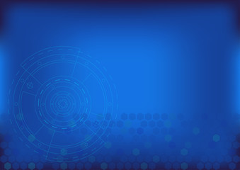 Obraz premium Digital technology background. Sci fi futuristic abstract background. Modern technology concept. Blue cosmic Design. Template for presentation, banner, flyer, infographics, business card A4 Vector