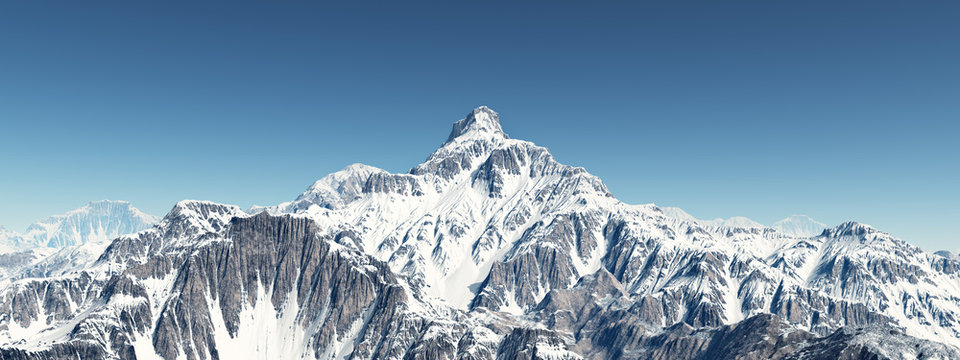 Bergpanorama mit schneebedeckten Bergen