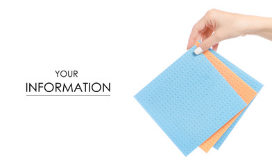 Colored rags for cleaning in hand pattern