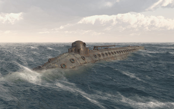 Unterseeboot aus dem amerikanischen Bürgerkrieg