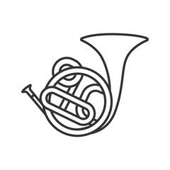 French horn linear icon