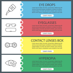 Ophthalmology web banner templates set