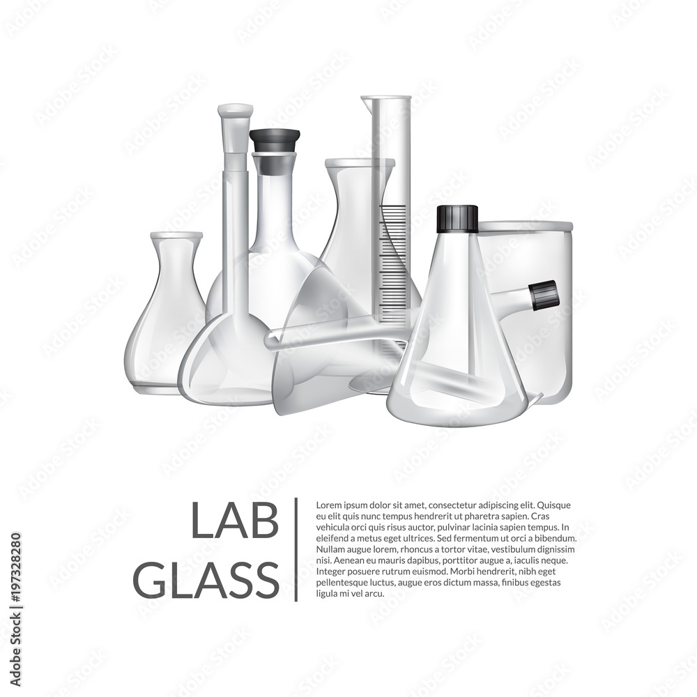 Poster Vector background chemical laboratory glass tubes