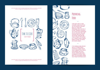 Naklejka premium Vector card, flyer or brochure template for kitchen