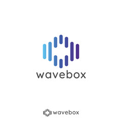 abstract audio signal wave pulse logo for business, apps radio, technology, or data. icon symbol template Vector illustration.
