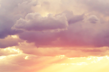 Naklejka na ściany i meble Beautiful clouds at sunset, background