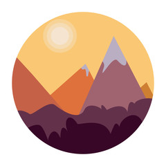 Mountains icon vector illustration.