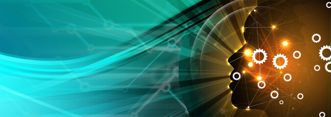Artificial intelligence. Technology web background. Virtual concept