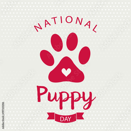 "National Puppy Day card or background. vector illustration." Stock