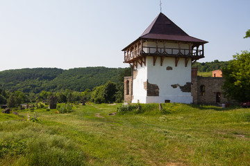 Fototapeta na wymiar State historical and cultural reserve Busha. Stone Tower XVI-XVII centuries. Ukraine