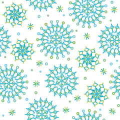 vector seamless abstract pattern colored snowflakes