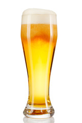 glass of beer isolated on white background.