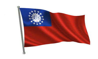 Myanmar flag. A series of 