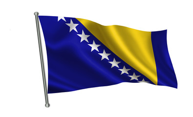 Bosnia and Herzegovina flag. A series of "Flags of the world."  (The country Bosnia and Herzegovina)
