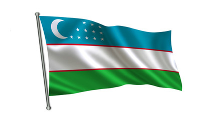 Uzbekistan flag.  A series of 