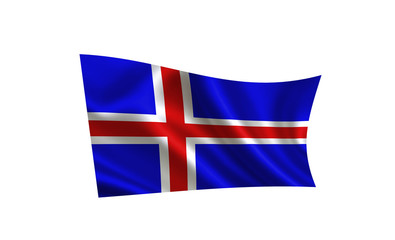icelandic flag. A series of "Flags of the world." ( The country - Iceland ) 