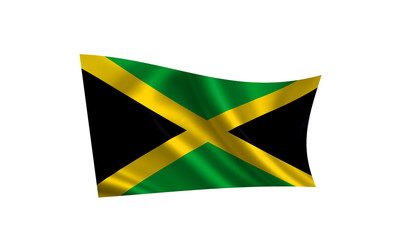 Jamaica flag. A series of "Flags of the world." (The country - Jamaica flag)