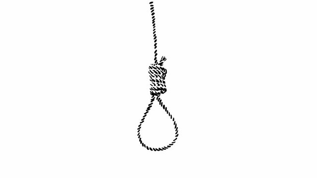Rope noose with hangman knot (seamless loop animation)