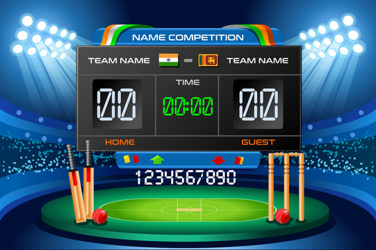 Cricket scoreboard vector background